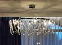 Komplet 2 szt wiszących lamp z kryształkami