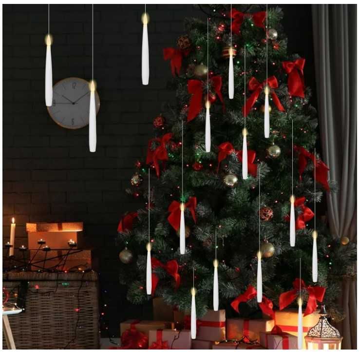 Zestaw 22 świec LED do zawieszenia z różdżką do sterowania