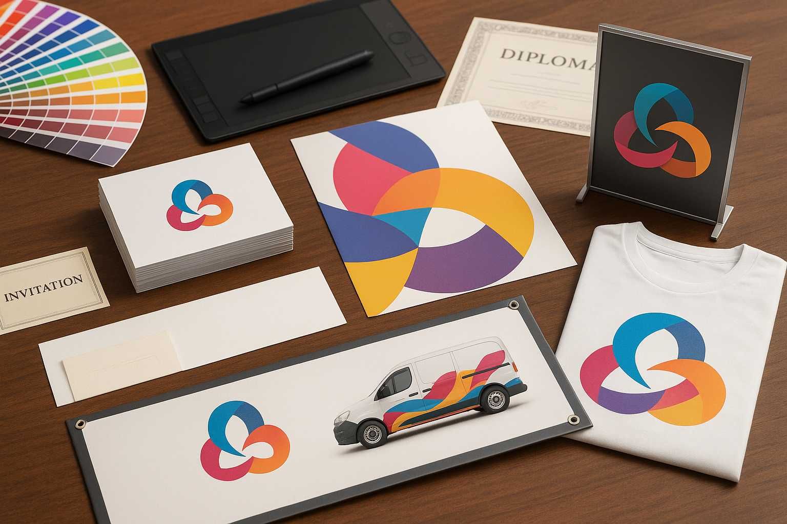 Projekty graficzne - Logo, ulotki, plakaty, reklama na samochód, itp.