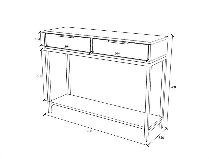 Консоль з масиву ясена на 2 шухляд (з дерева)тумба під телевізор