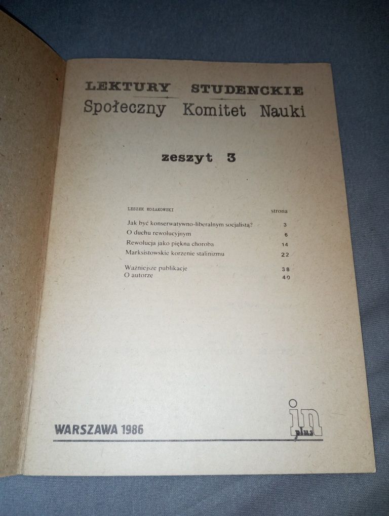 Lektury studenckie Społeczny komitet nauki Leszek Kołakowski