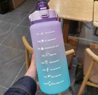 2-litrowa butelka na wodę ze słomką / przenośny plastikowy kubek