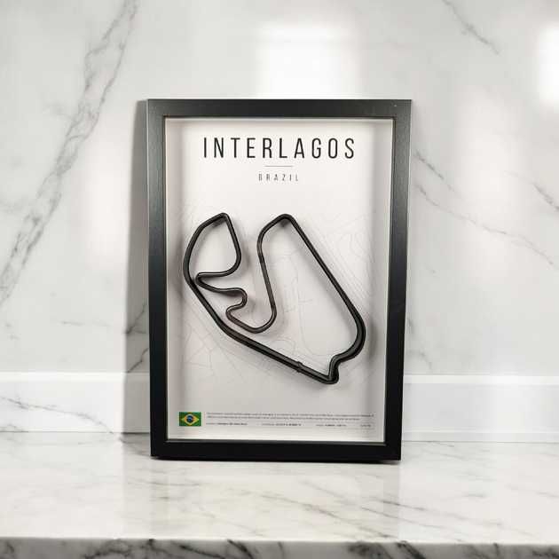 Обємна Рамка з 3D Трасою Interlagos Інтерлагос 32x23x3 F1 Бразилія GP