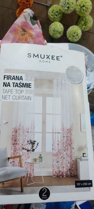 Firany na taśmie dwa komplety