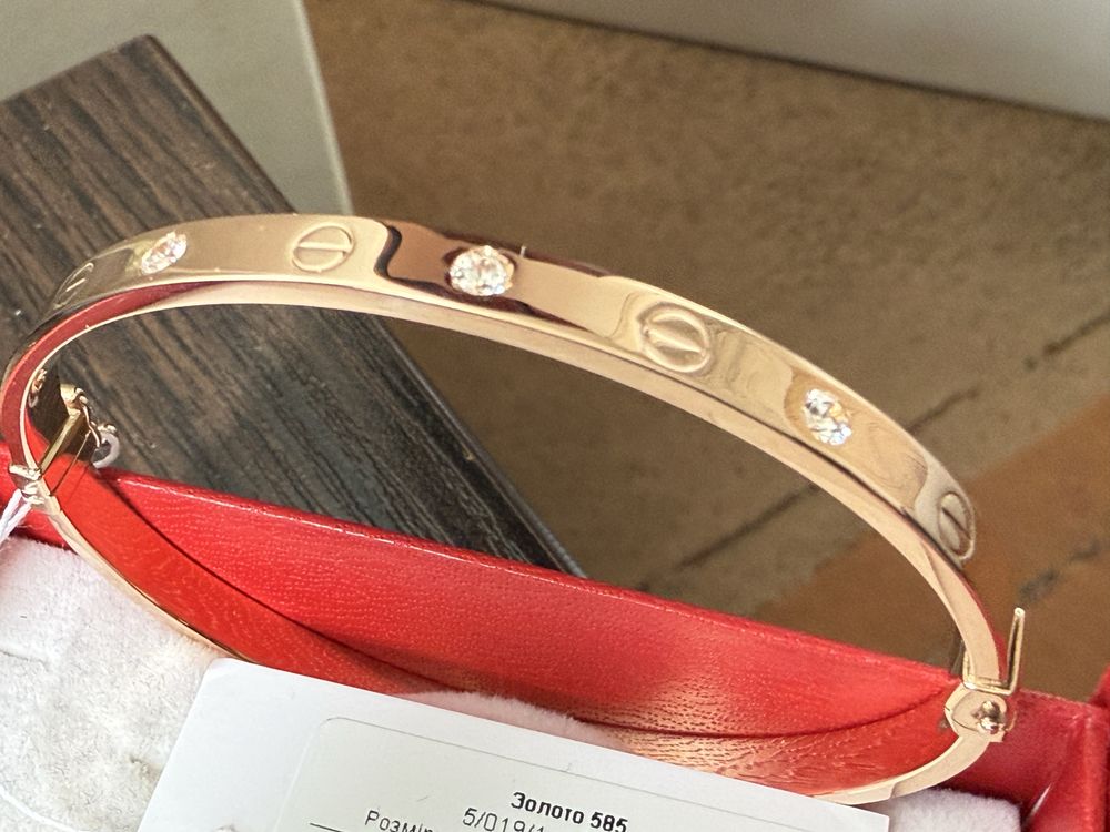 Золотой браслет Cartier 585 проба распродажа