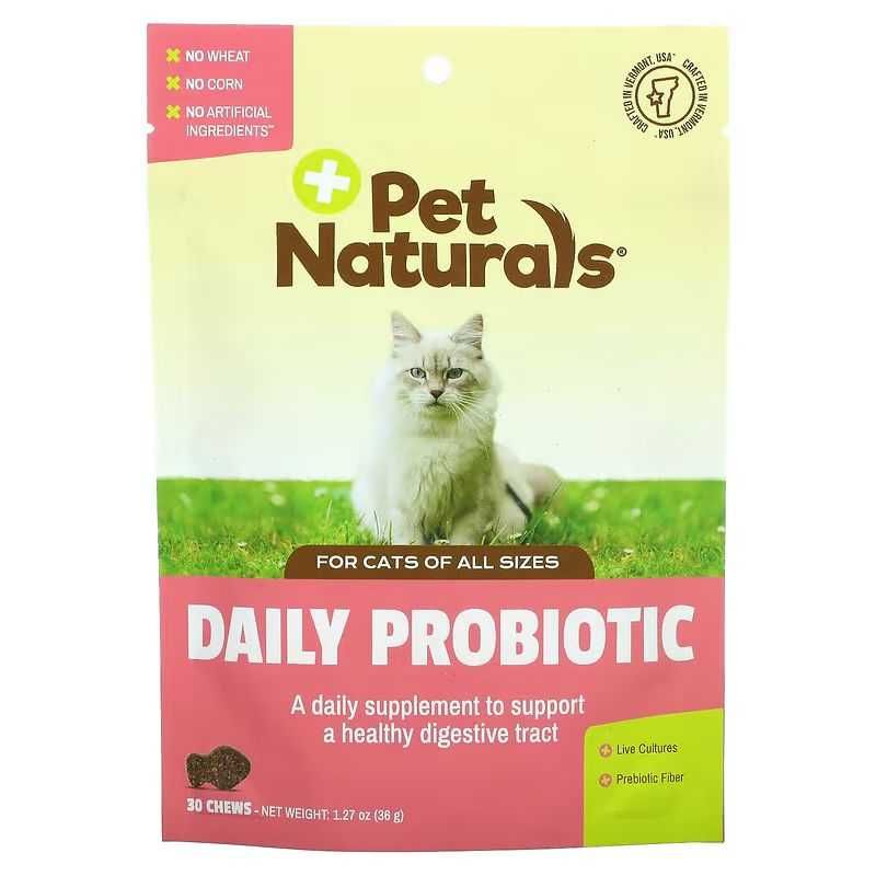 Pet Naturals ежедневный пробиотик для кошек. 30 т.