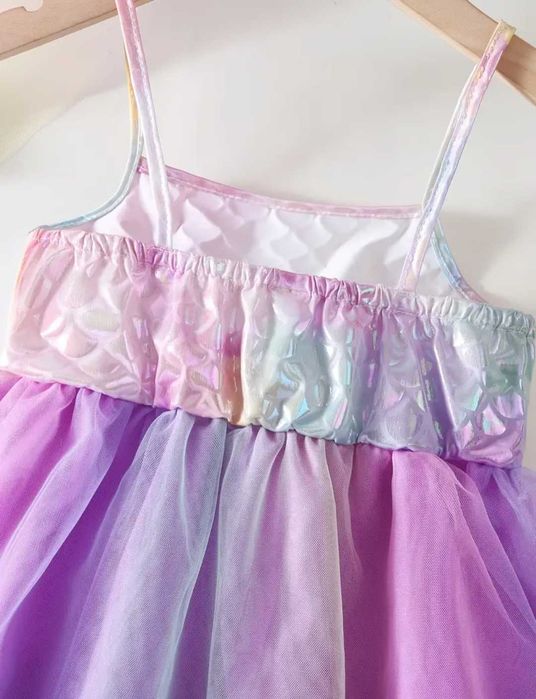 Śliczna sukienka Syrenka Ariel, r. 110/116 błyszczy