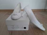 Białe buty ślubne PAULA rozm.39, obcas 6cm