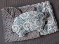 La millou komplet mosaic grey kocyk i świnka podusia
