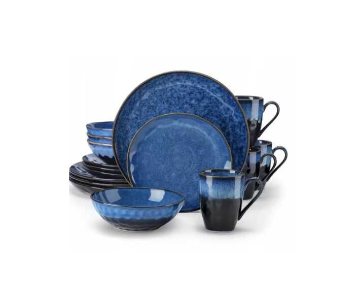 Zestaw obiadowy MALACASA 16 el. porcelana luksusowa elegancja
