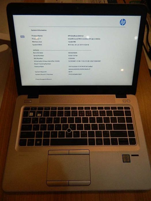 HP EliteBook 840 G3 Core i5-6300U 16GB DDR4