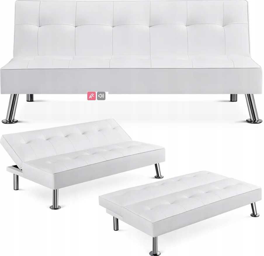 Kanapa Sofa rozkładana Yaheetech 3-osobowa łóżko gościnne 166 × 92 cm
