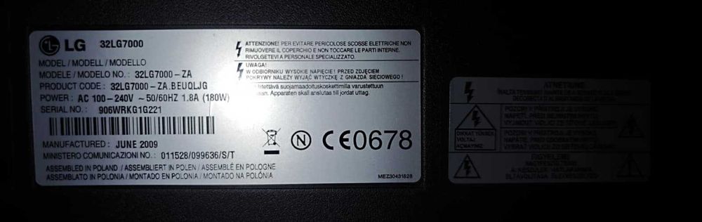 Televisão LG 32″ (32LG7000) – Estado Impecável, 100% Funcional!