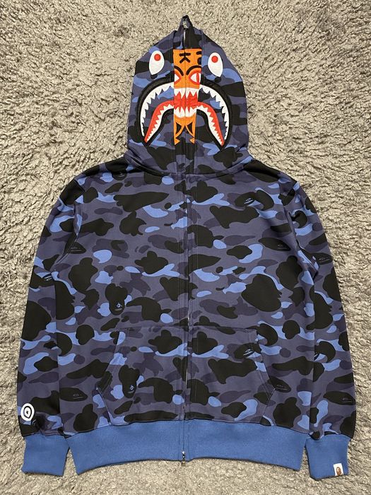 Зіп худі BAPE DOUBLE SHARK TIGER чоловіче camo japan від A BATHING APE
