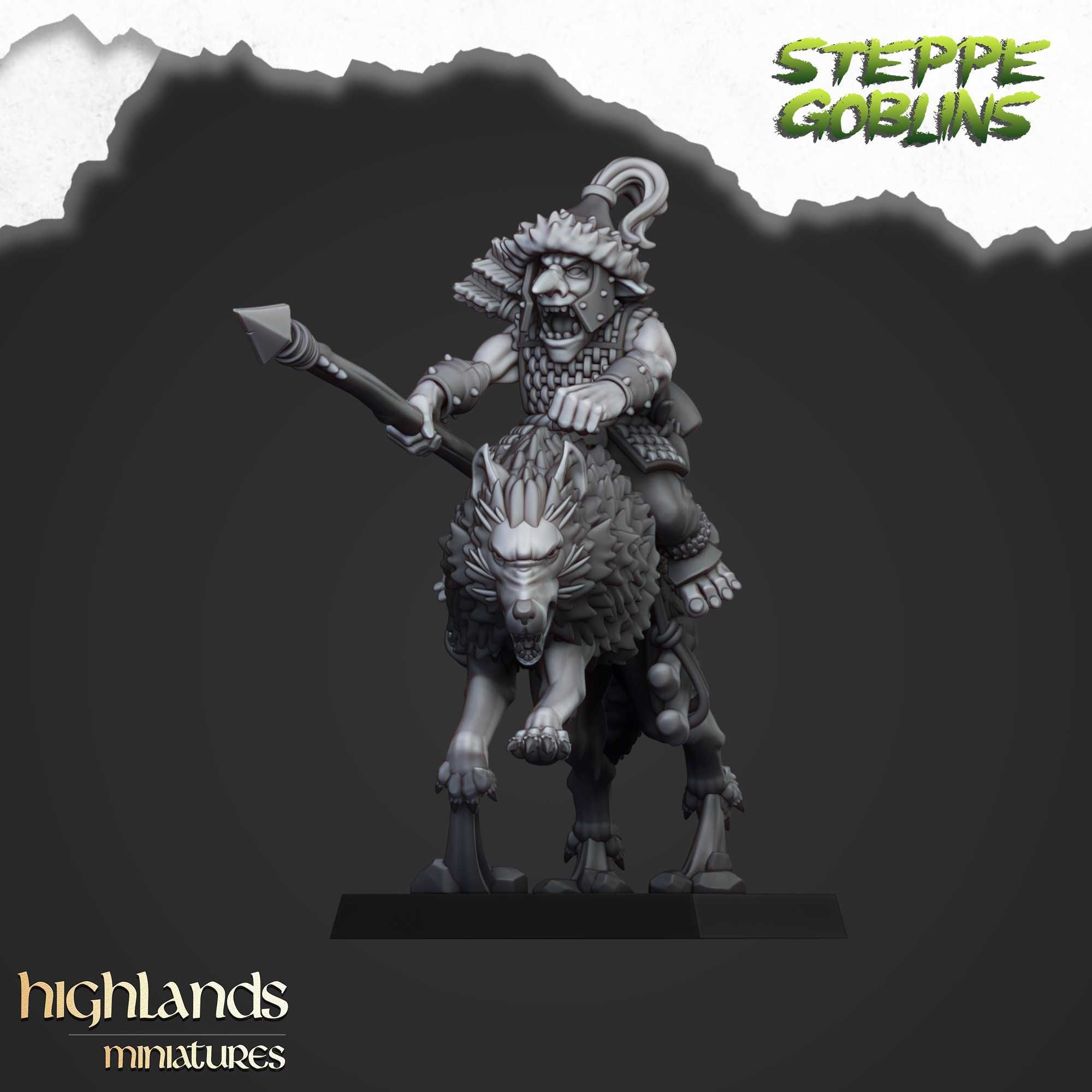 Mounted Steppe Goblins - WFB ToW AoS - Highlands Miniatures x5