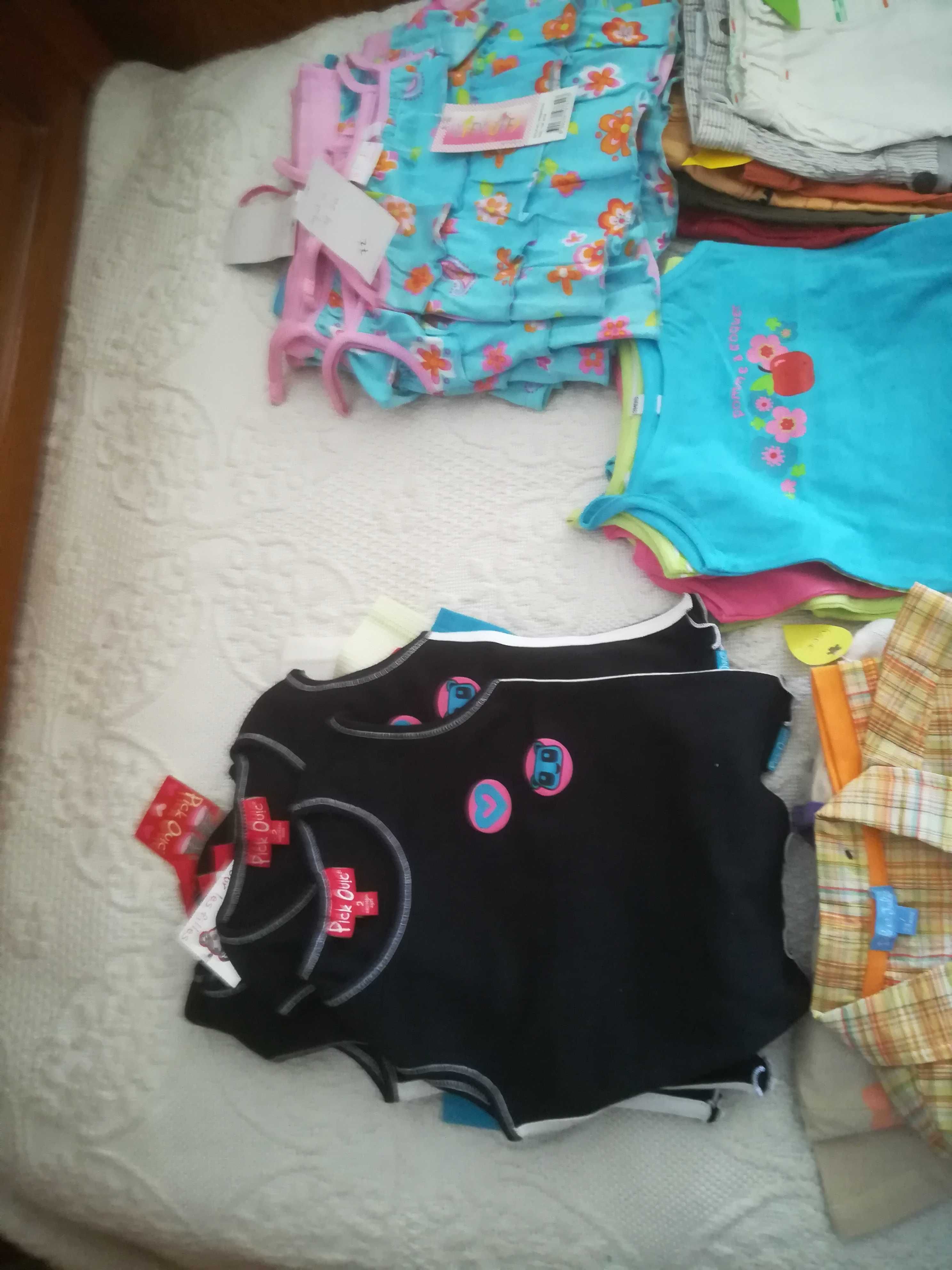 100 peças de Roupa Novas c/etiqueta para crianças dos 0 aos 4 anos.