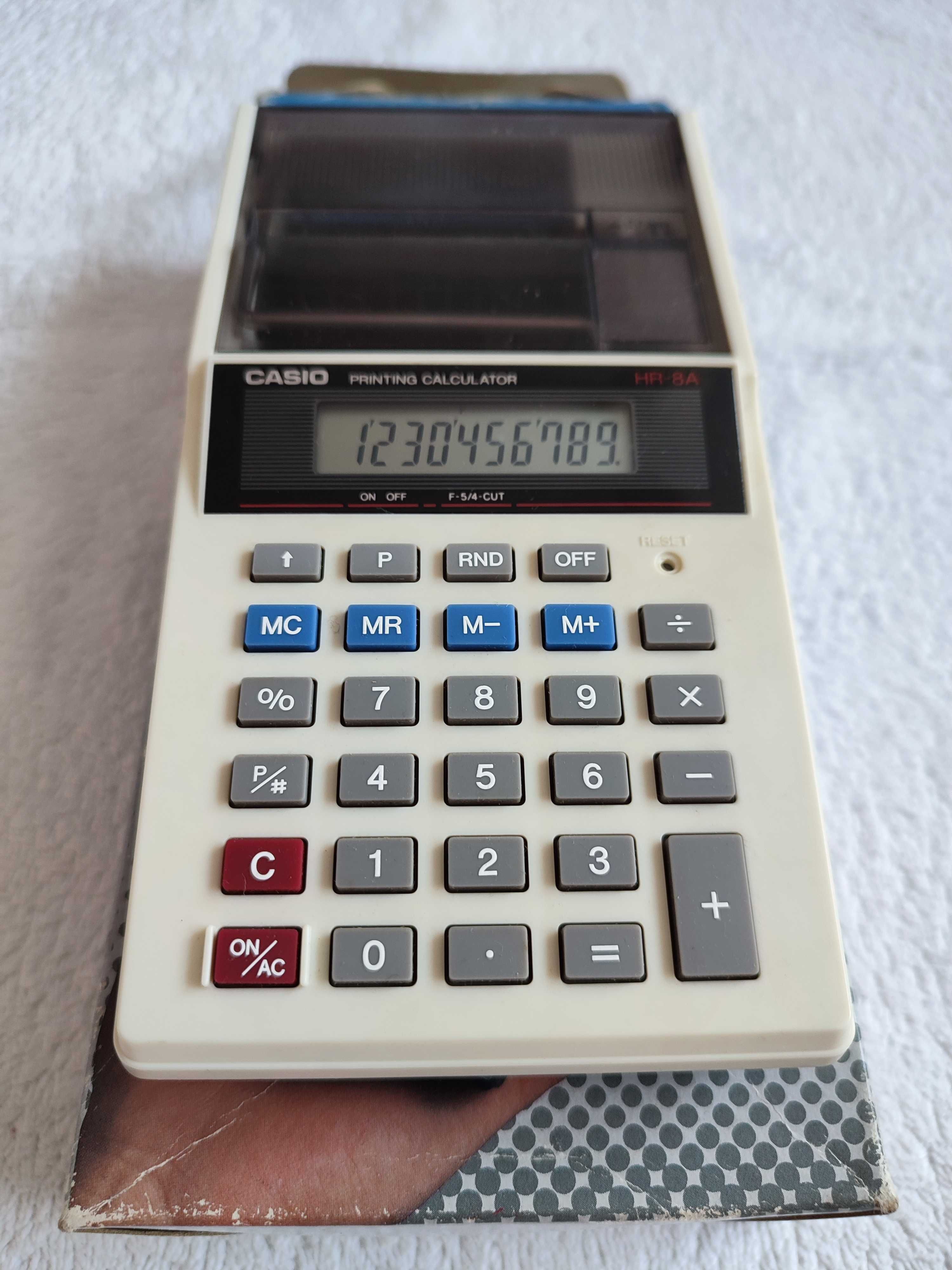 Kalkulator PRL z drukarką Casio HR-8A zabytkowy 1985 nowy na prezent