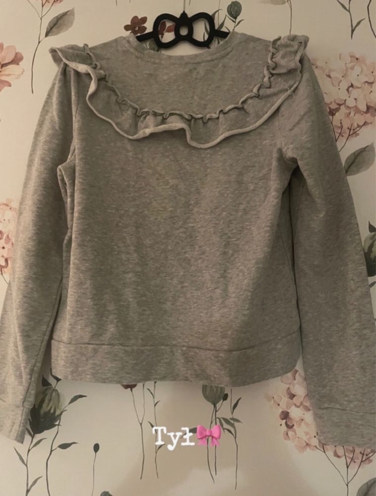 Damska szara bluza z falbanką rozmiar M H&M