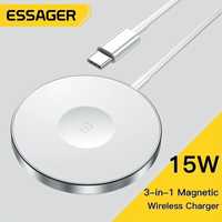 Продам беспроводную зарядку  Essager 15W 3 в 1 для iPhone, Watch и Pod