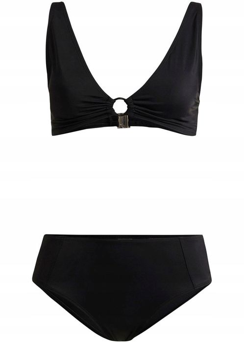 B.P.C bikini czarne trójkątne miseczki z figami 38.