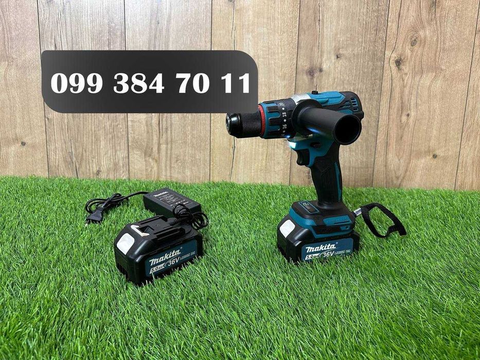 Акумуляторний Шуруповерт Makita DHP 485 Безщітковий 2 АКБ 36В/5Ач 95Nm