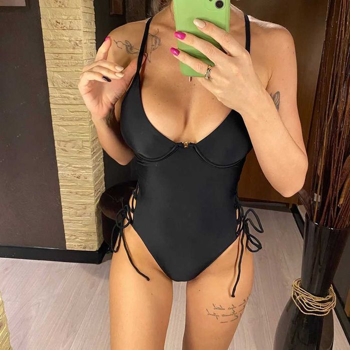 Jednoczęściowy Strój Kąpielowy Damski Wyszczuplający Monokini - S