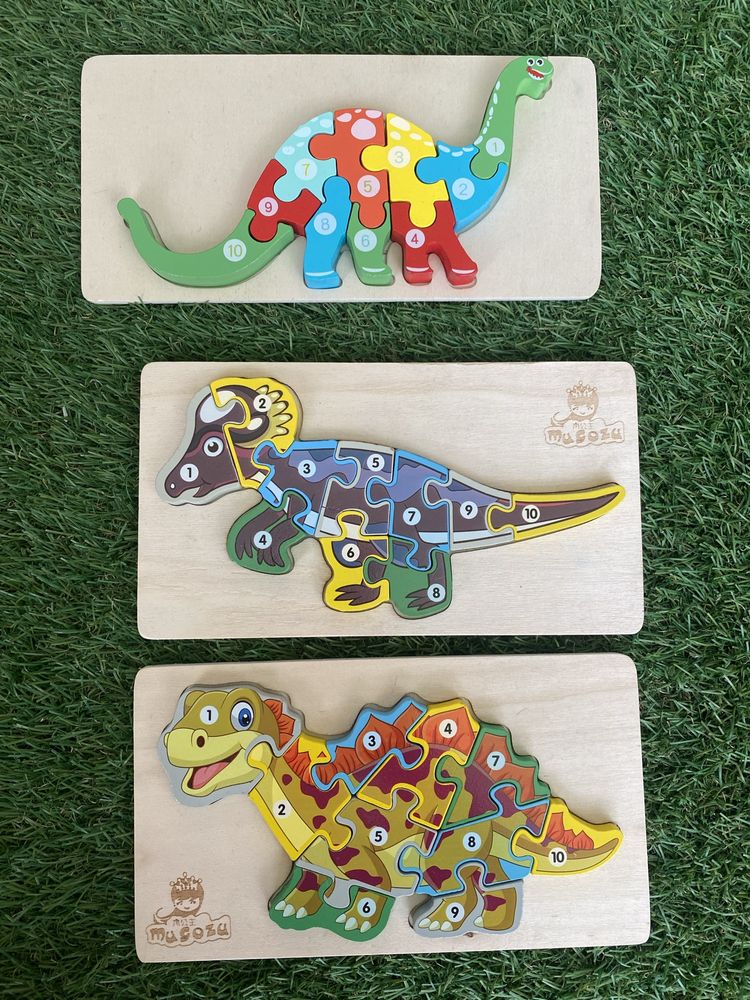 Puzzles em madeira Dinossauros bebe e crianca