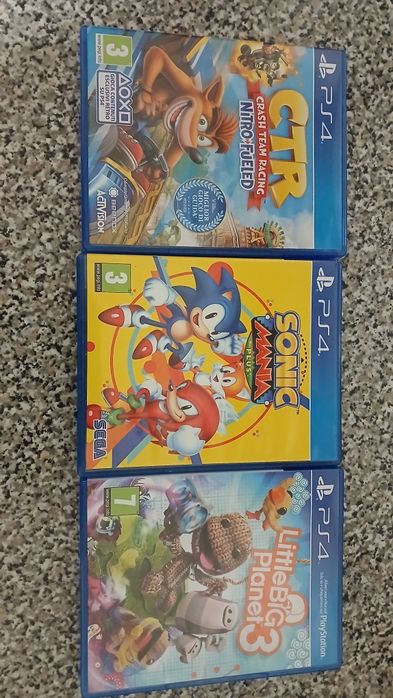 Sonic mania/Crash nitro fueled/Little big planet 3 Playstation 4
