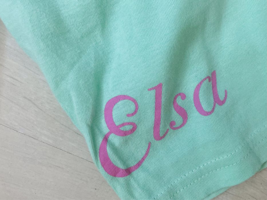 Zestaw frozen elsa spódniczka i koszulka pastelowy 116 różowa miętowa