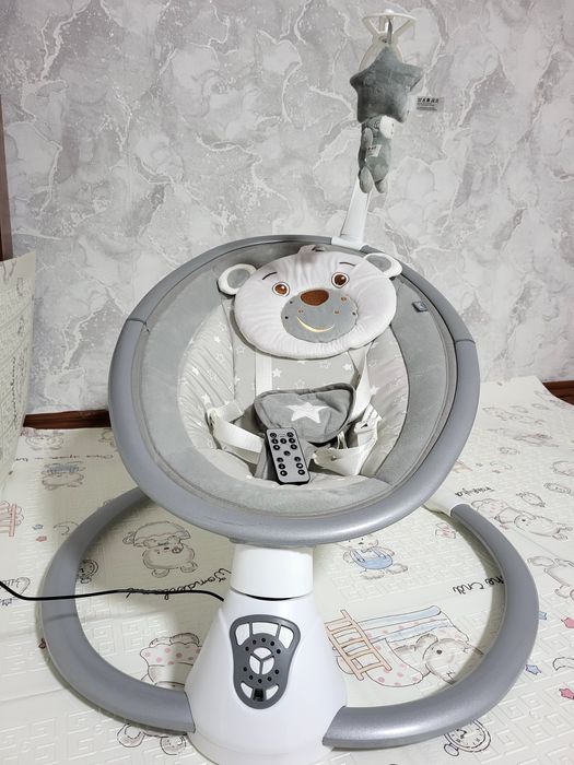 Smiki, Крісло-гойдалка, ведмедик, сіра