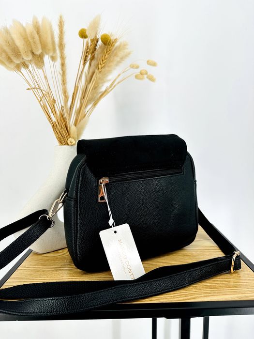 Nowa modna torebka mała klapa zamsz Marco contti