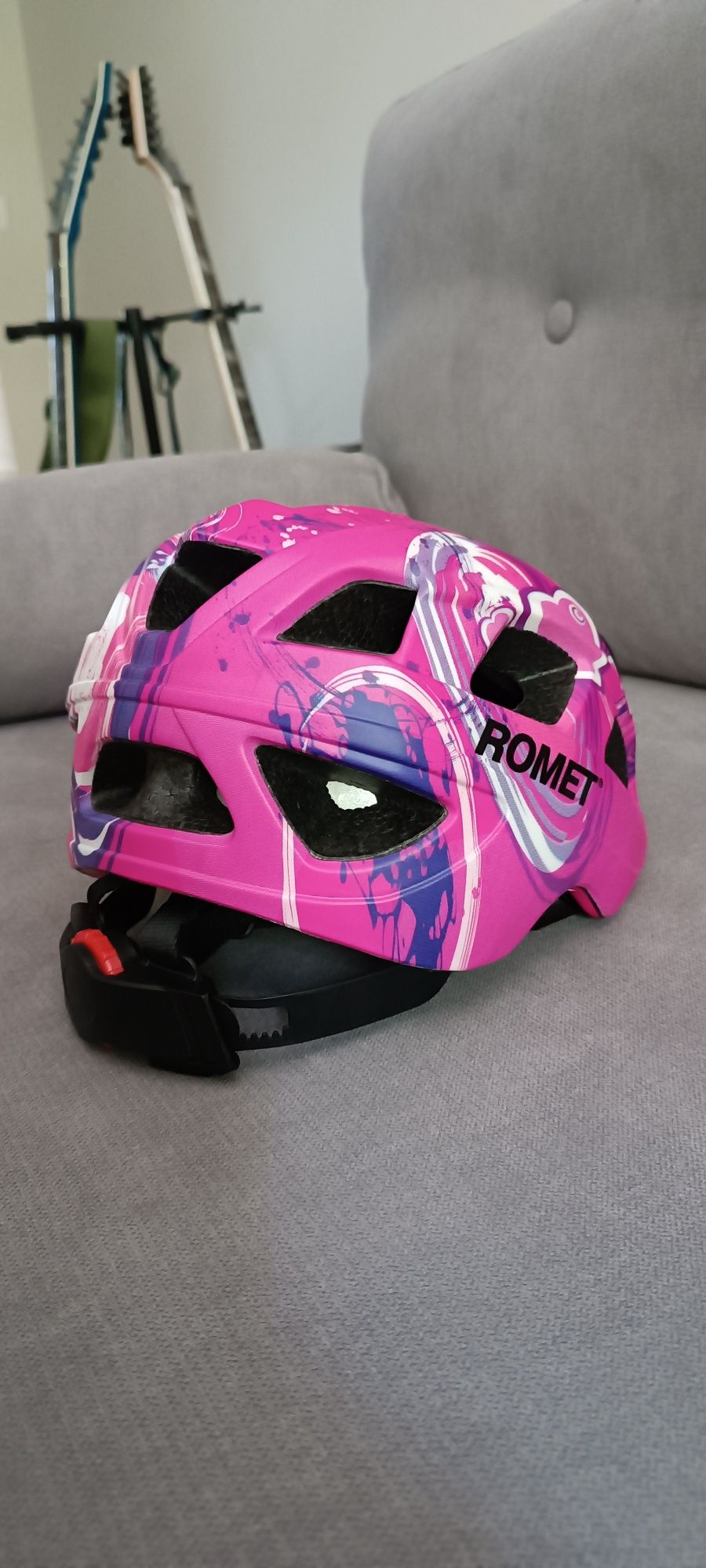 Kask rowerowy dziecięcy Romet model 509 różowy mat S (48-52 cm)