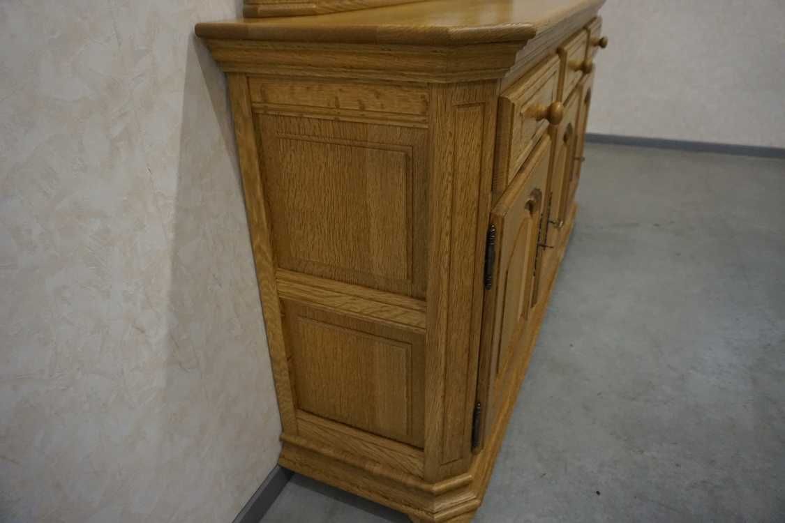 Komoda Lity Dąb Dębowa + Lustro w Ramie z Litego Dębu szer. 194 p-1178