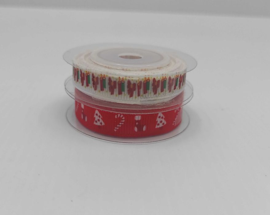 Zestaw dwóch tasiemek z motywem świątecznym