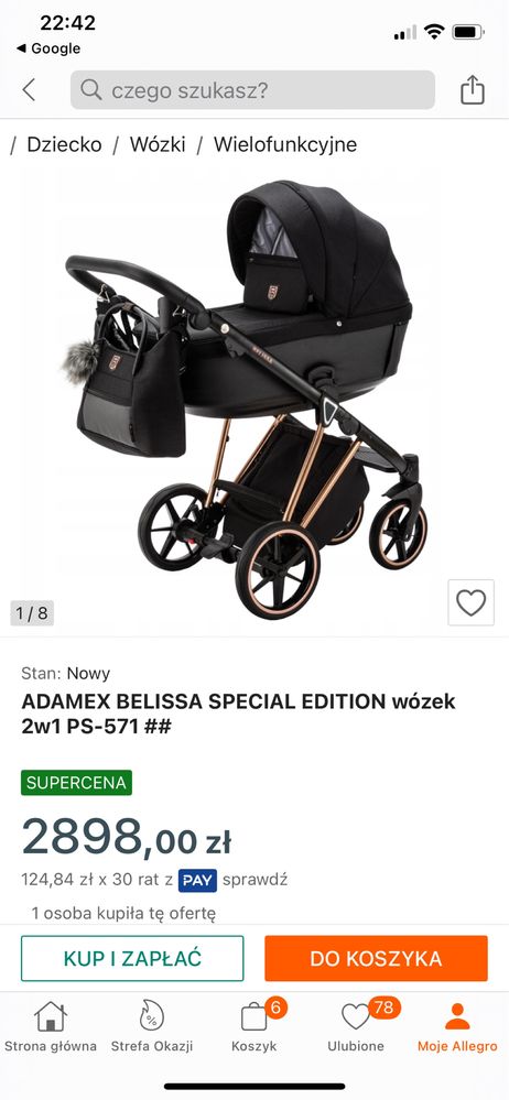 Wózek spacerówka 2 w 1 Adamex belissa