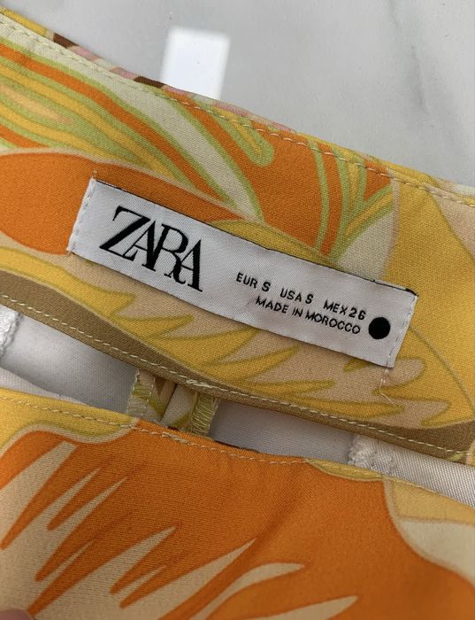 Spodenki szorty z wysokim stanem wzor kwiatowy graficzny na lato 34 36