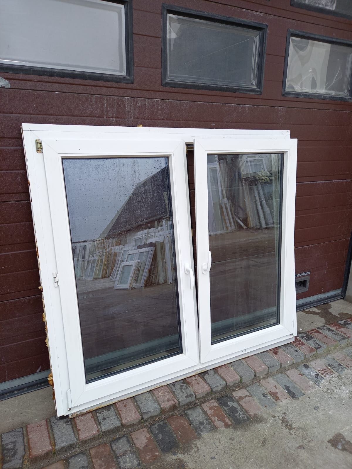 Okna 155/161x141/145 pcv dwuskrzydłowe używane DOWÓZ CAŁY KRAJ