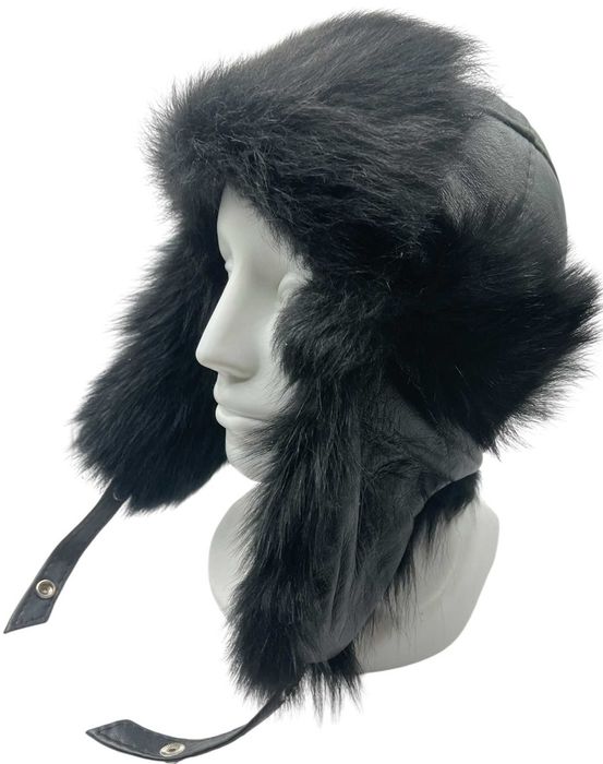 Czapka Pilotka Uszatka Skóra Naturalna Kożuchowa Ciepła Naturalna