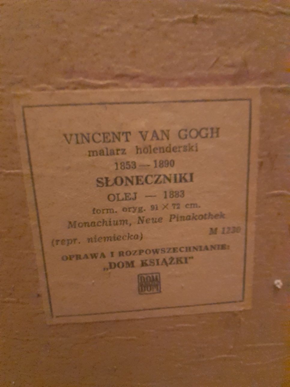Vincent Van Gogh Słoneczniki reprodukcja niemiecka