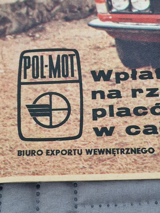 Oryginalny plakat reklama Polski Fiat 125p Pol-Mot 1975