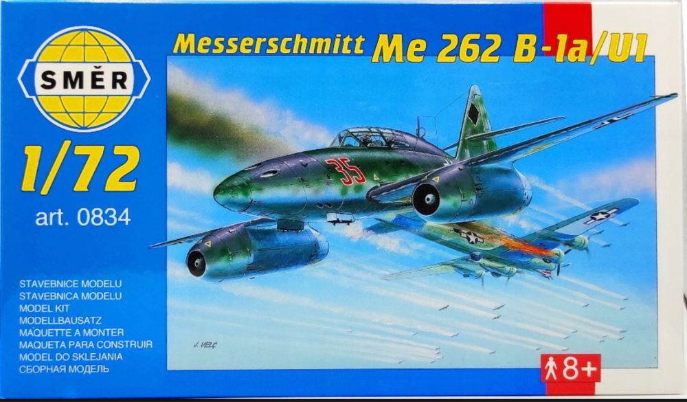 SMER 0834 samolot Messerschmitt Me 262 B-1a/U1 model do sklejania 1:72