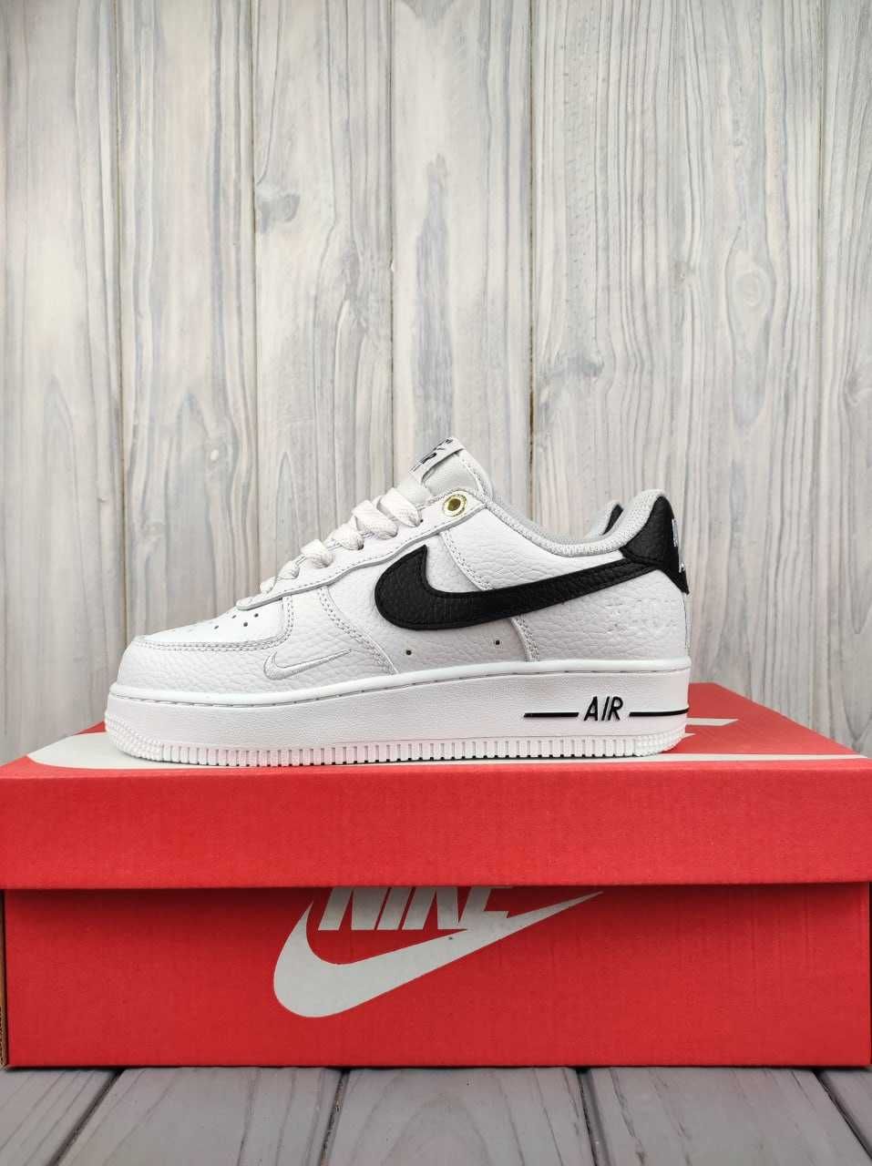 Жіночі кросівки Nike AIR Force 1 AF-1 білий з чорним 9217 ЗНИЖКА