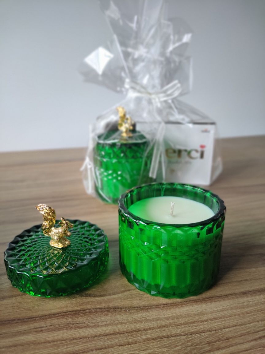 Ręcznie robiona świeca sojowa w krysztale, prezent handmade