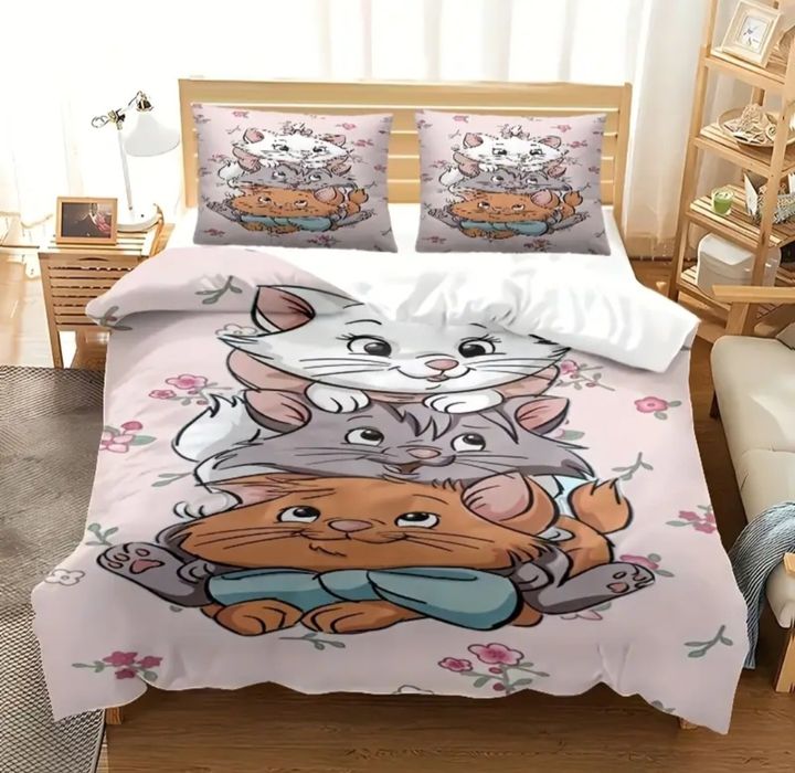 Capa de edredao / Cortinas - Aristogatos : Marie , Berlioz e Toulouse