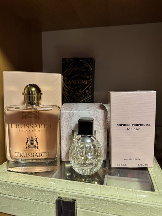 Trussardi, Jimmy Choo, Narciso Rodriguez, Guerlain
