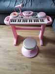 Różowe pianinko keyboard organy ze stołkiem Mikrofon TOP-TOY