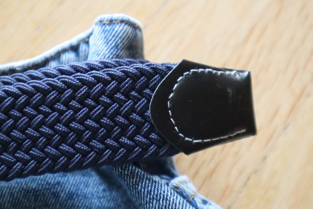 Pasek pleciony granatowy