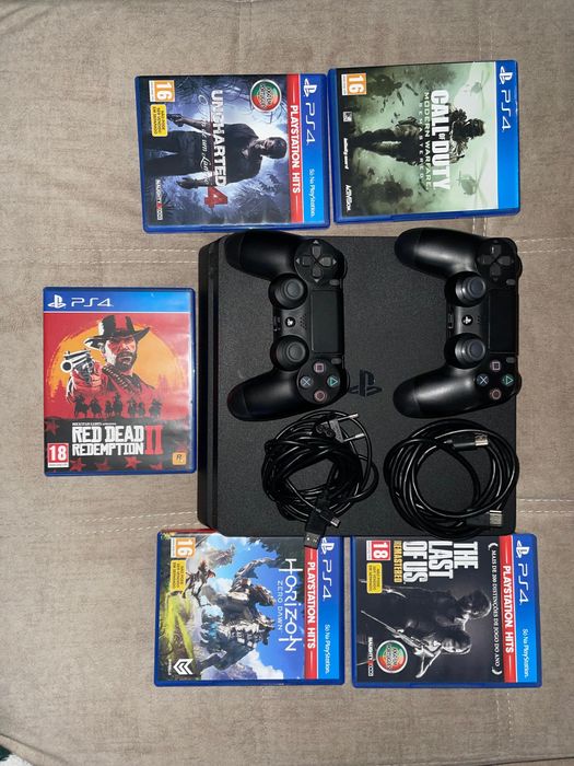 Playstation 4 Slim com 2 comandos - 1TB
