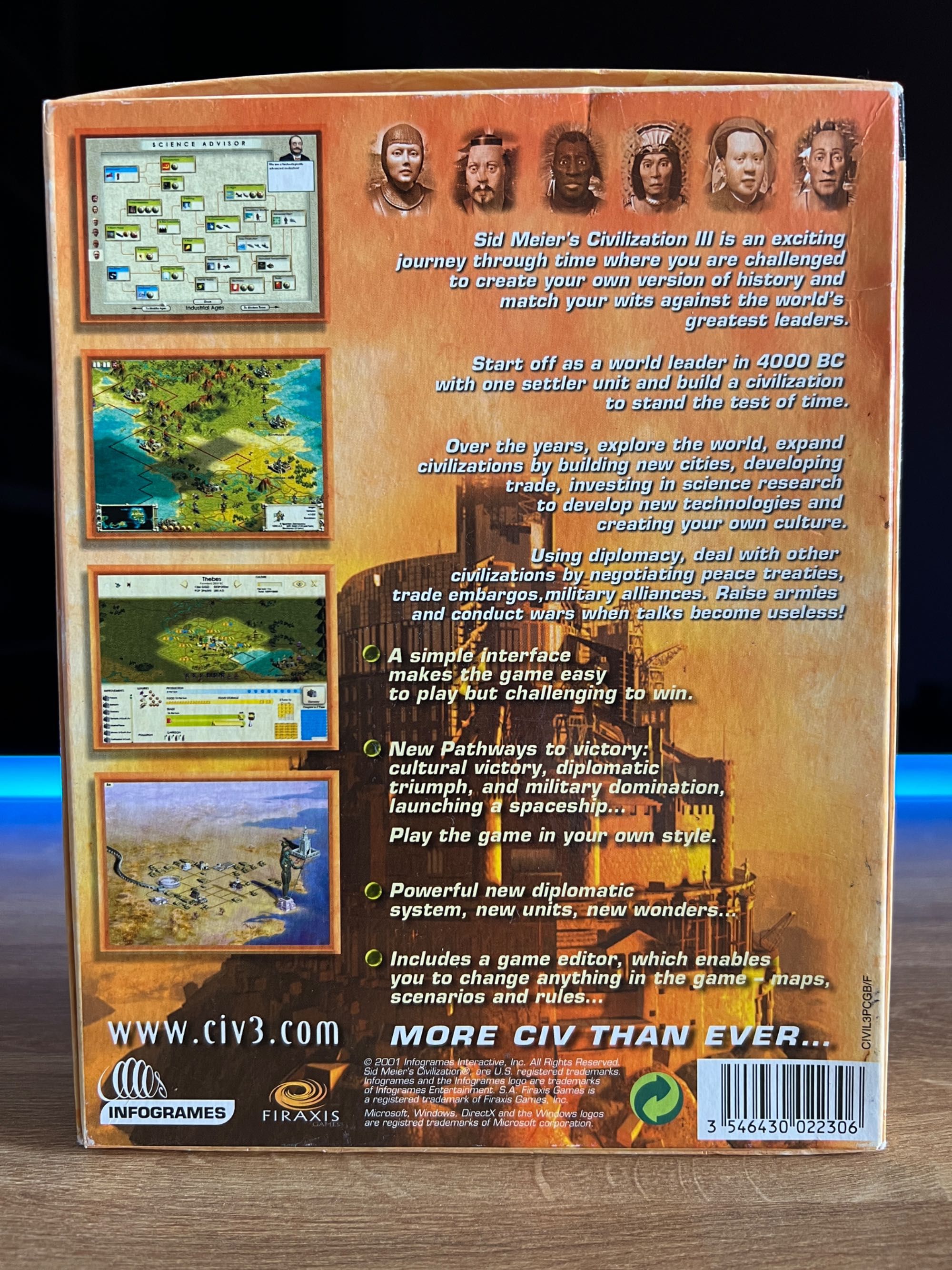 Civilization III 3 (PC EN 2001) BIG BOX premierowe kompletne wydanie