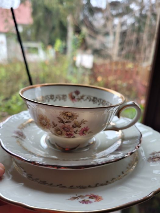 Serwis kawowy herbaciany cienka porcelana